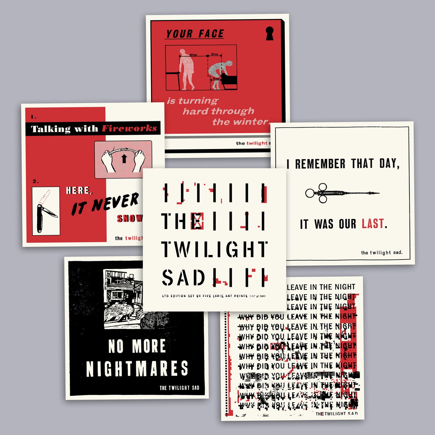 Limited Set of Five Lyric Screen Prints