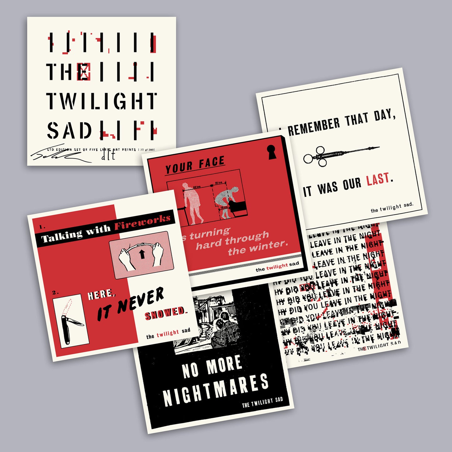 Limited Set of Five Lyric Screen Prints